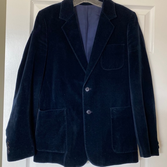 In excellent condition vintage %109 wool navy blue velvet size S jacket. - Picture 1 of 11